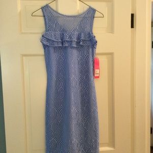 New with tags Lilly pulitzer Janine shift periwinkle lace size XXS